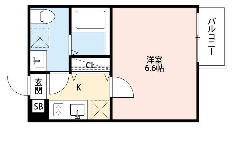 パディアン綾瀬(1K/1階)の間取り写真