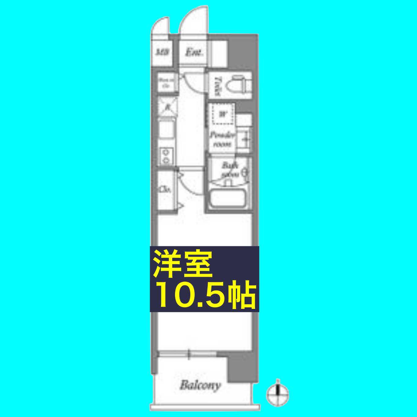 レジデンシア尾頭橋駅前(1K/4階)の間取り写真