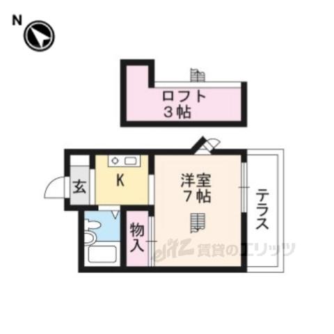 レオパレス鴨川(1K/2階)の間取り写真