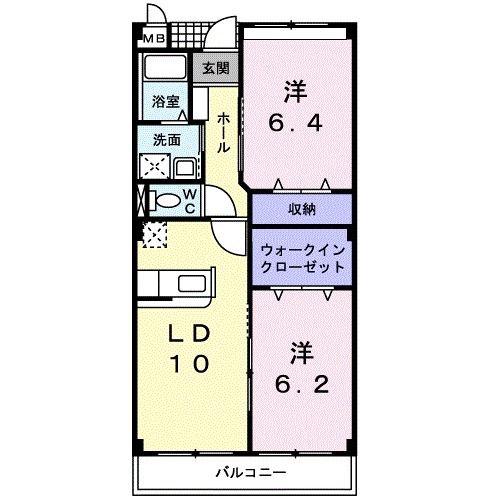 ZEPHYR ゼファー(2LDK/2階)の間取り写真