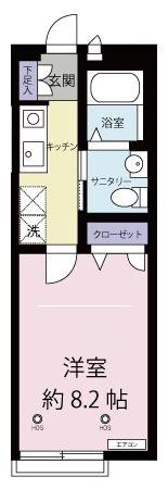ルコント ド リール(1K/2階)の間取り写真