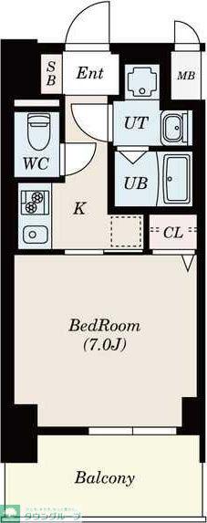 S-RESIDENCE浄心イースト(1K/8階)の間取り写真