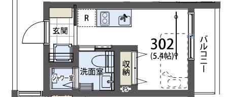 シエスタヴィラ田無トレクボクス(ワンルーム/3階)の間取り写真