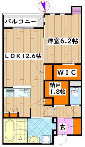 TWIN ROCKS N(1SLDK/3階)の間取り写真