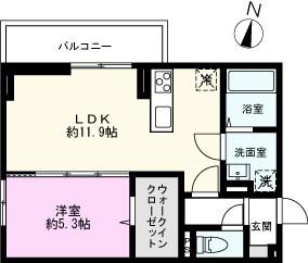 SOPHIA II B(1LDK/1階)の間取り写真