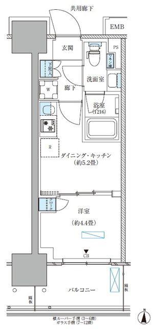 パークアクシス西大島コンフォートスクエア(1DK/11階)の間取り写真