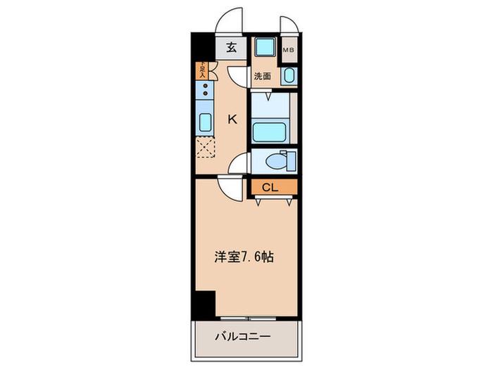 ノステルコート岡崎(1K/4階)の間取り写真