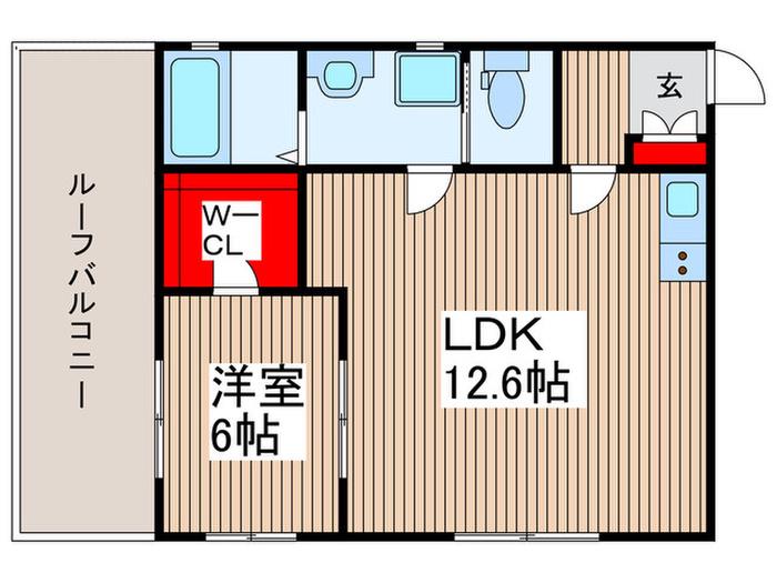 MAHINA(1LDK/2階)の間取り写真