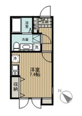 ミルクリーク桜山(ワンルーム/1階)の間取り写真