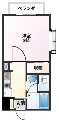 クレーバーハウス(1K/2階)の間取り写真