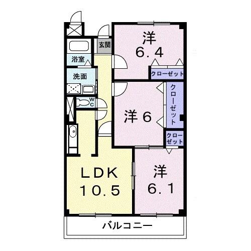 グランド・メール(3LDK/4階)の間取り写真