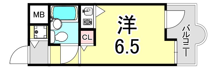 MIZUKI夙川(ワンルーム/1階)の間取り写真