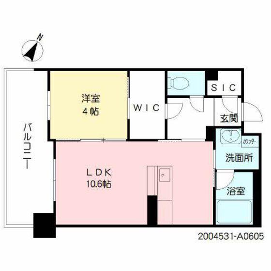 コムフォート薬院(1LDK/6階)の間取り写真