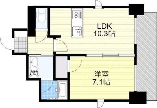 プレサンス梅田イースト(1LDK/12階)の間取り写真