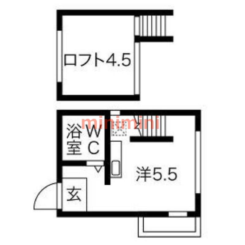 ミドルリバー(1LDK/2階)の間取り写真