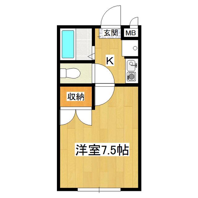 ゴールドヴィレッジI(1K/1階)の間取り写真
