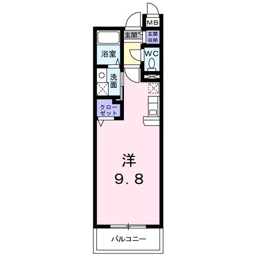イーストワン(1K/2階)の間取り写真