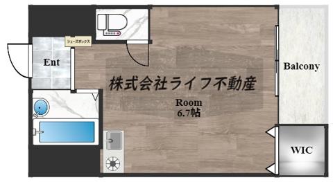 アロンディール新深江(ワンルーム/5階)の間取り写真