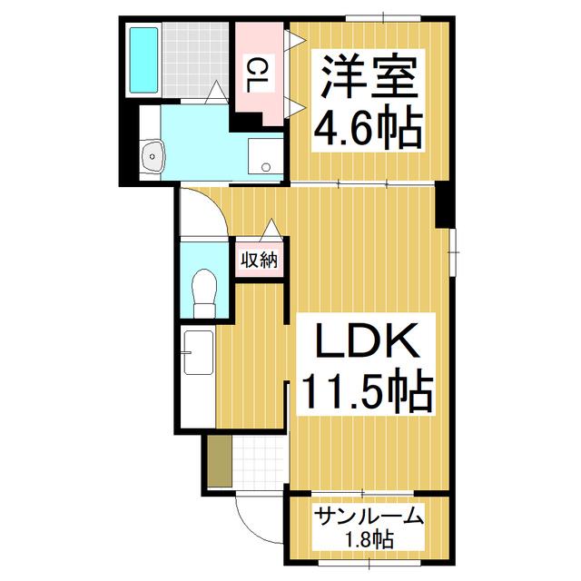 マ・メゾンIV(1LDK/1階)の間取り写真
