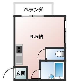 OIDAコーポ(ワンルーム/2階)の間取り写真