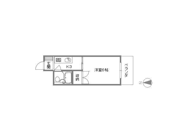 東洋プラザ住吉(1K/3階)の間取り写真