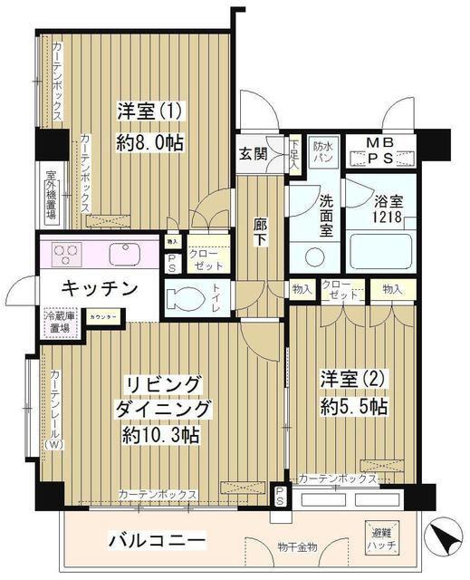 パークブルーム三葉(2LDK/2階)の間取り写真