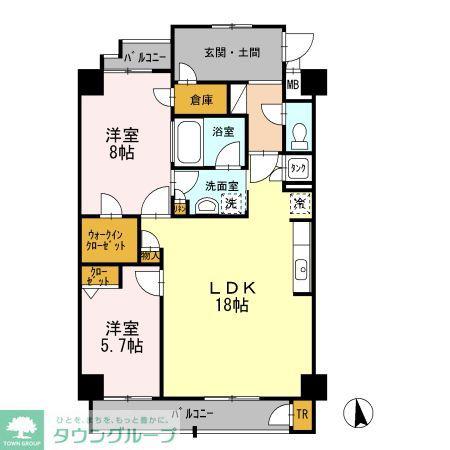 TRI-STAGE(2LDK/6階)の間取り写真