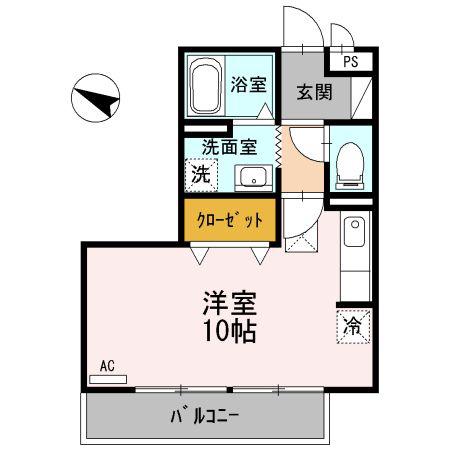 ジュネス(ワンルーム/3階)の間取り写真