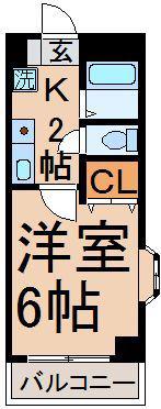 アーバンシティ宝蔵橋(1K/3階)の間取り写真