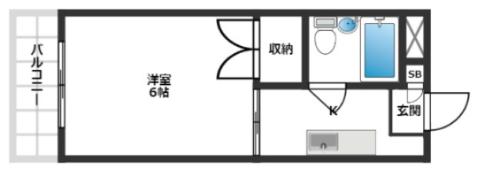 プレアール高槻緑町(1K/2階)の間取り写真