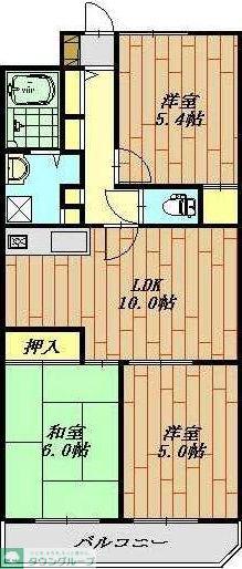 ペアシティ久喜参番館(3LDK/5階)の間取り写真