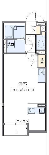 ミランダけやき台(ワンルーム/2階)の間取り写真