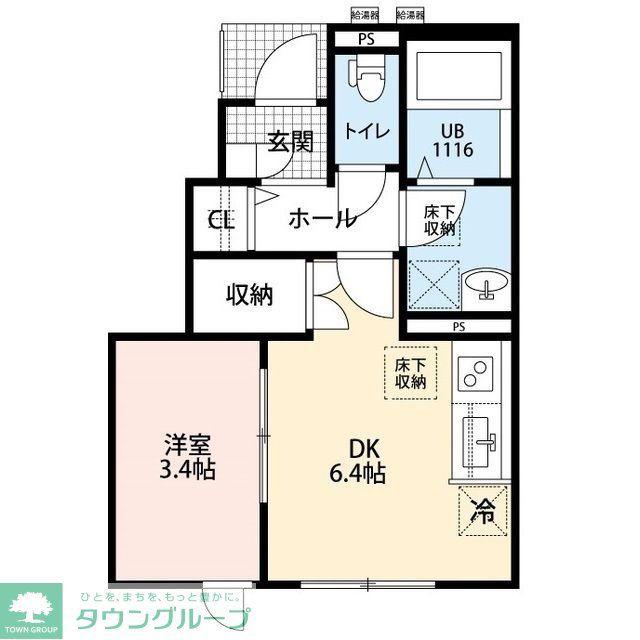 アムール CLEF 3(1DK/1階)の間取り写真