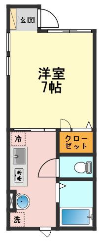 WHITE BASE(1K/1階)の間取り写真