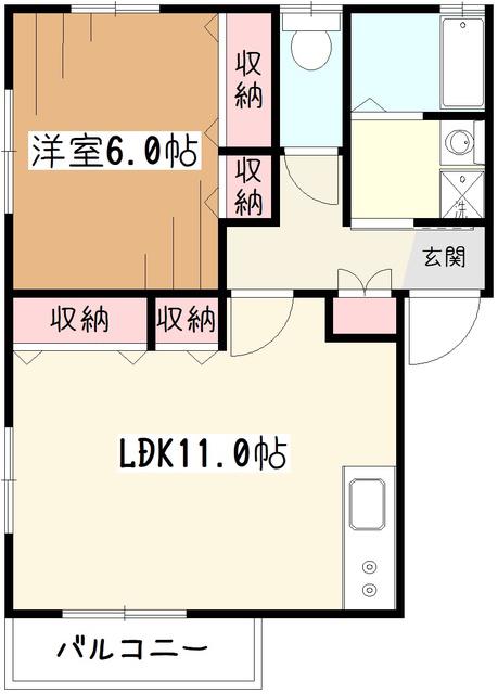 ドリームプラン・フミ(1LDK/1階)の間取り写真