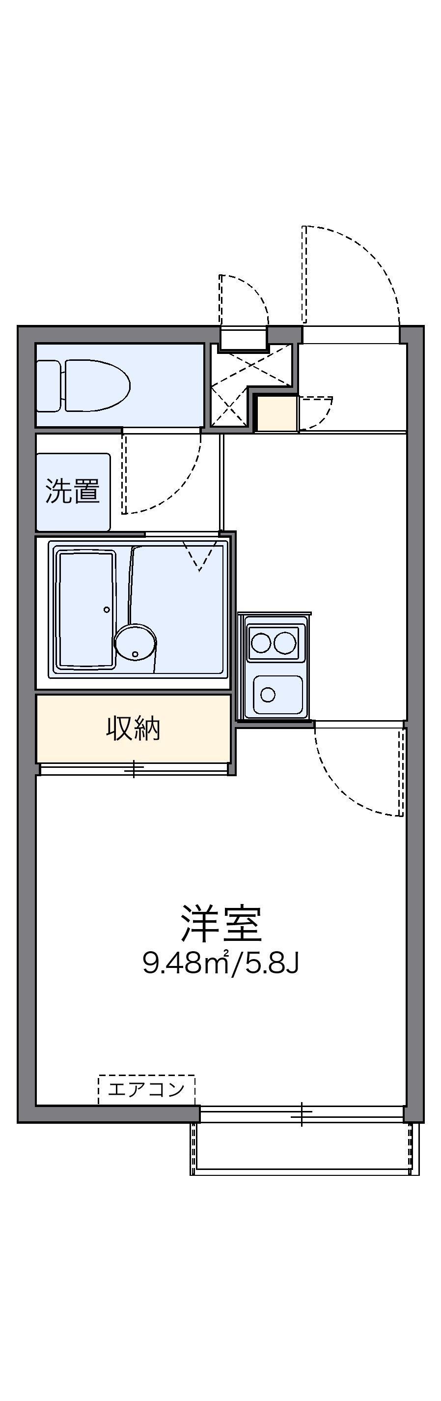 レオパレスハワース(1K/2階)の間取り写真