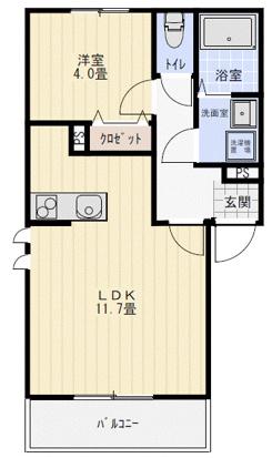 AUTUNNO中原西II(1LDK/3階)の間取り写真