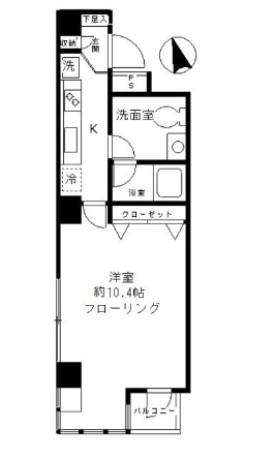 ファインクレスト渋谷神泉(1K/7階)の間取り写真