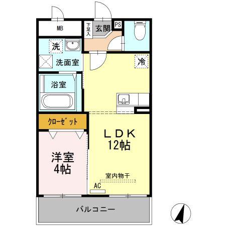 PLACE72(1LDK/1階)の間取り写真