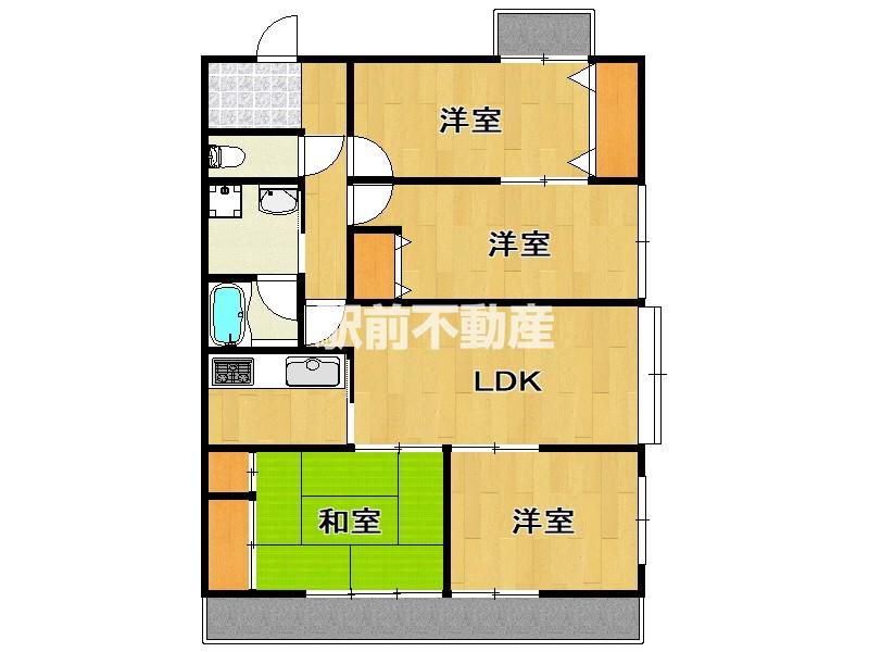 アーバン宮地岳(4LDK/5階)の間取り写真