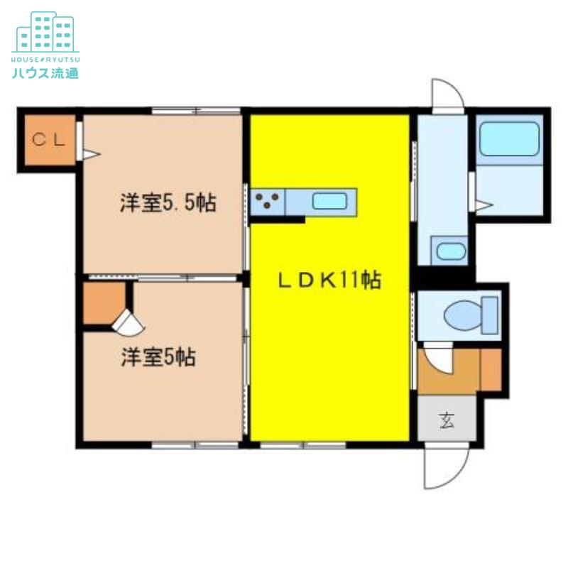 ディアコートTRY(2LDK/1階)の間取り写真