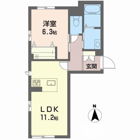 リーフガーデンI(1LDK/1階)の間取り写真
