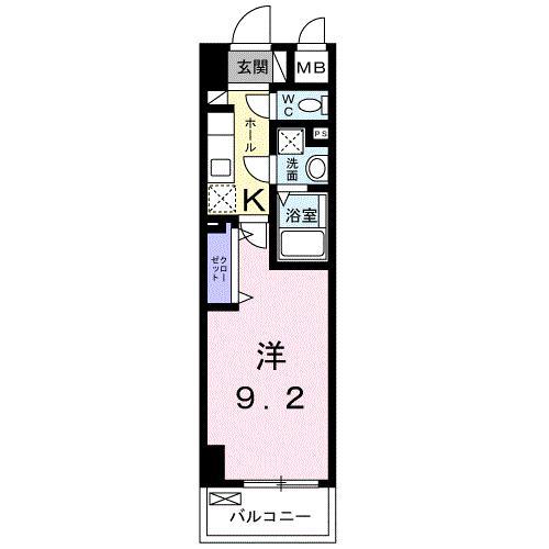 フォーシーズン千葉(1K/6階)の間取り写真