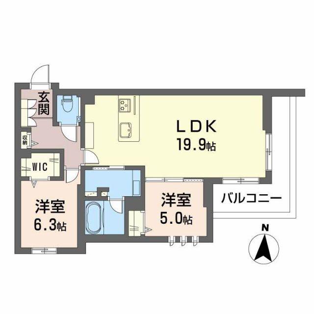 リオリエントスティール(2LDK/3階)の間取り写真