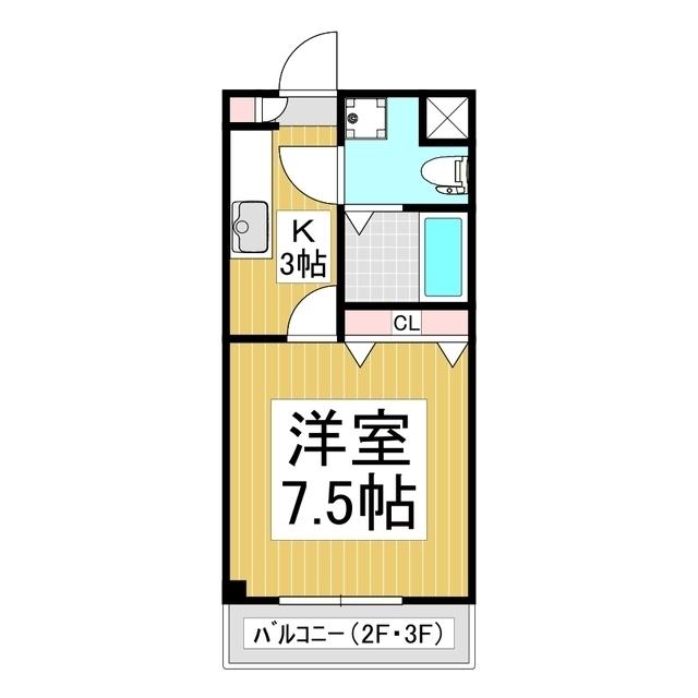 イーグルハイツ(1K/1階)の間取り写真