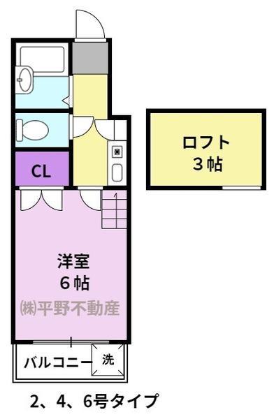 SUNRISE21(1K/2階)の間取り写真