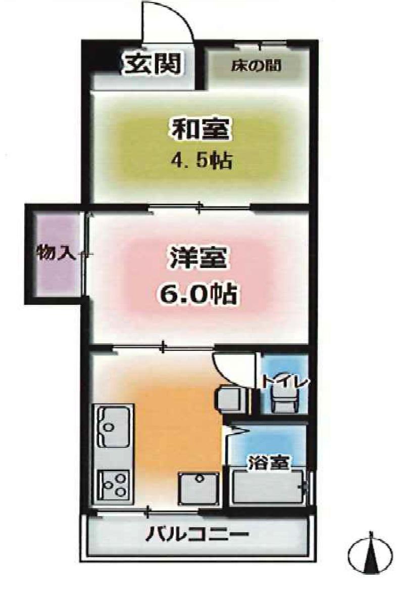 嶋田ハイツ(1DK/1階)の間取り写真