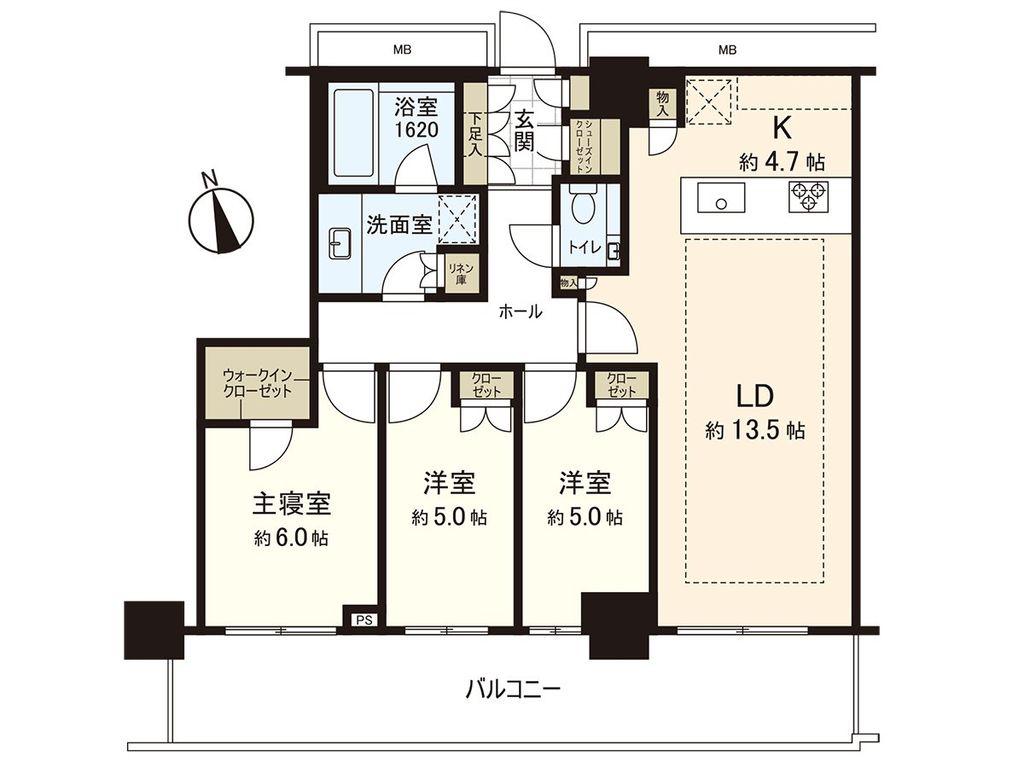 ザ・レジデンス一番町(3LDK/15階)の間取り写真
