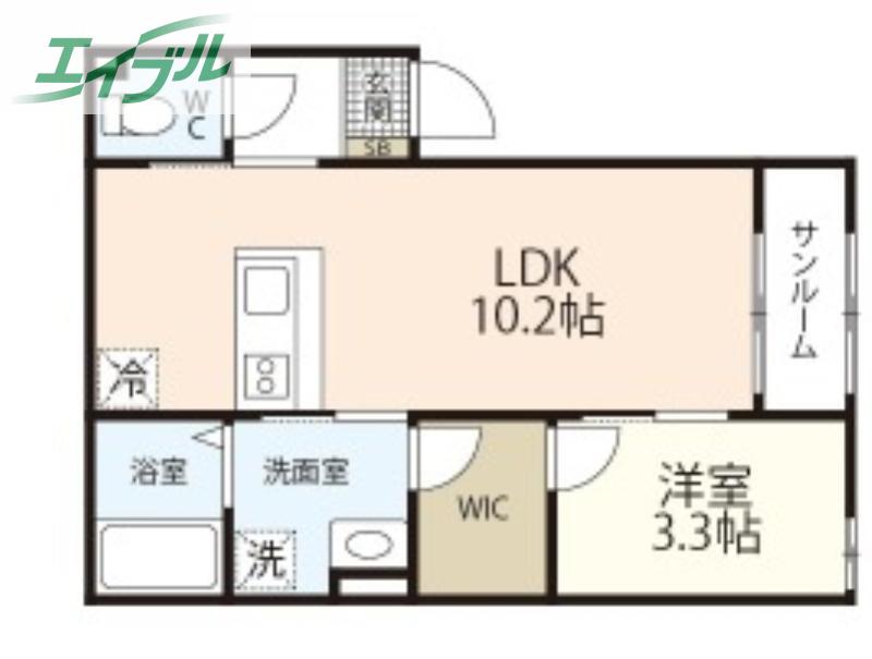 REGALE NANOKAICHI(1LDK/1階)の間取り写真