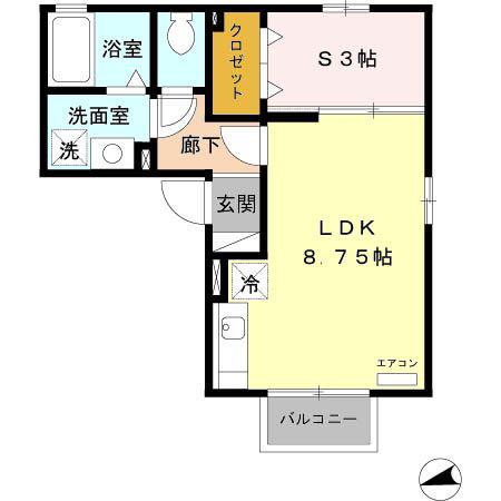 ステラ本郷(1LDK/1階)の間取り写真